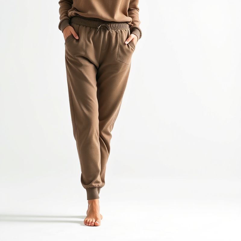 Black jogger pants womens with pockets styled for lounge and yoga