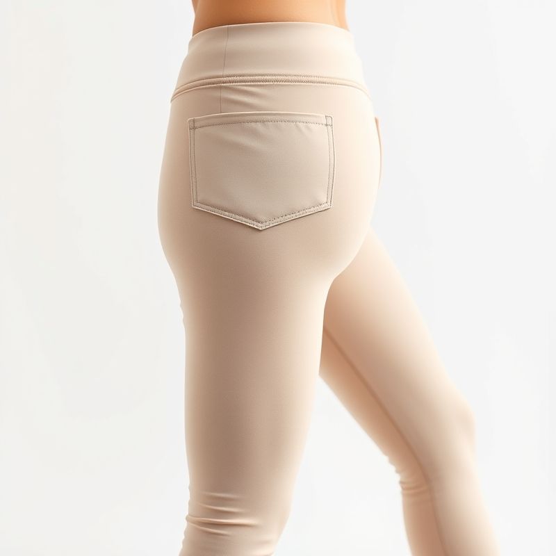 Black leggings with side pockets and straight-leg cut