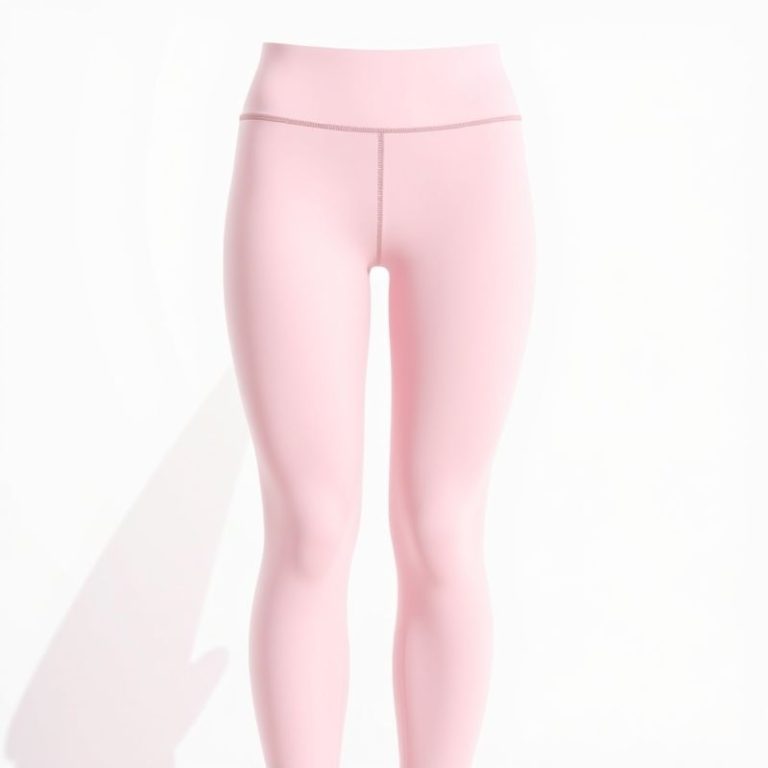 Pastel pink high waisted black pocket leggings for the gym, studio shot on white background.