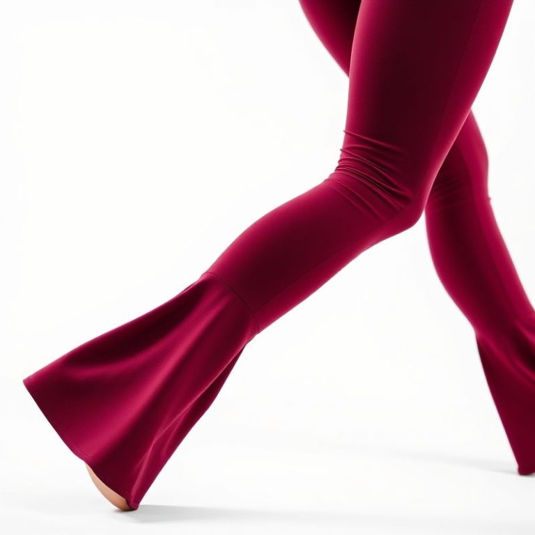 Burgundy flare yoga pants womens blue flare leggings on white background, hyperrealistic studio photo.