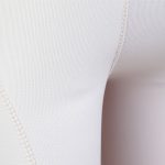 Close-up of the premium Egyptian Cotton fabric and stitching on our flared yoga pants.