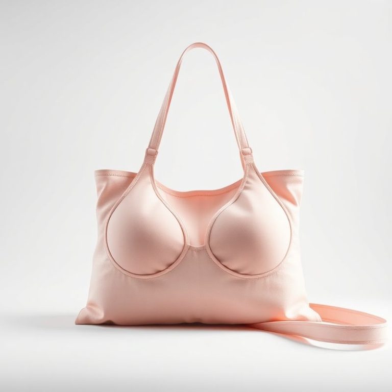 Organic bras and a pastel pink yoga bag on a clean white studio background.