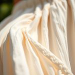 Close-up of the rubber skirt boho clothes australia, showing its Egyptian Cotton texture and stitching.