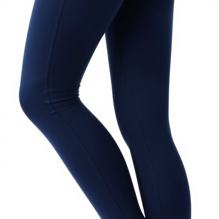 Navy Blue scrunch flare leggings, high rise womens leggings on white background, hyperrealistic 8k product photo.