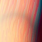 Close-up of the colourful yoga pants flare fabric texture and stitching.