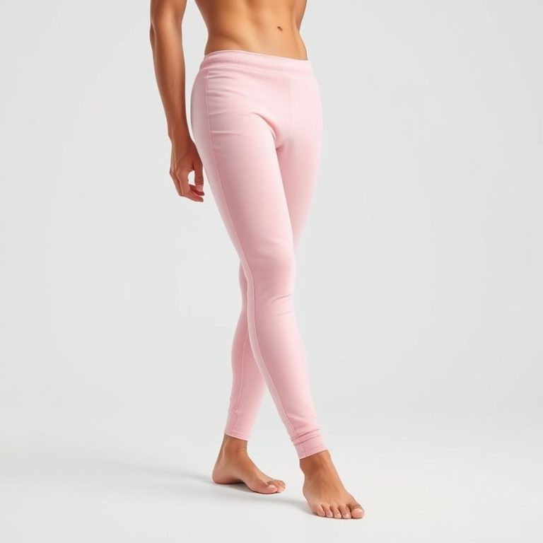 Pastel pink yoga pants men, male yoga outfit, hyperrealistic studio photo on white background.