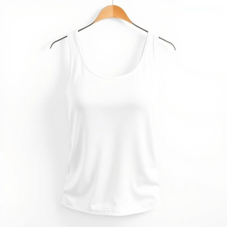 White yoga singlet or yoga t-shirt on a clean white studio background.