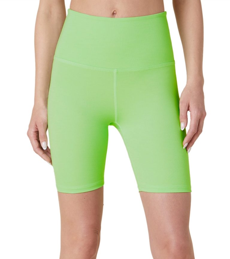 Heather Rib High Waisted Biker Shorts