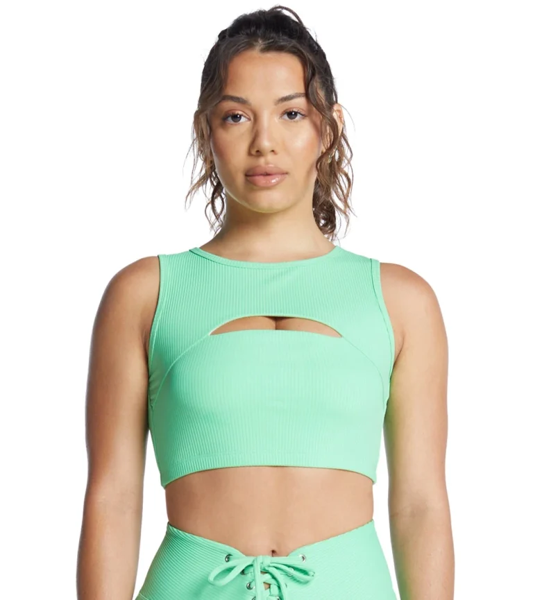 Ribbed Cut Out Bra