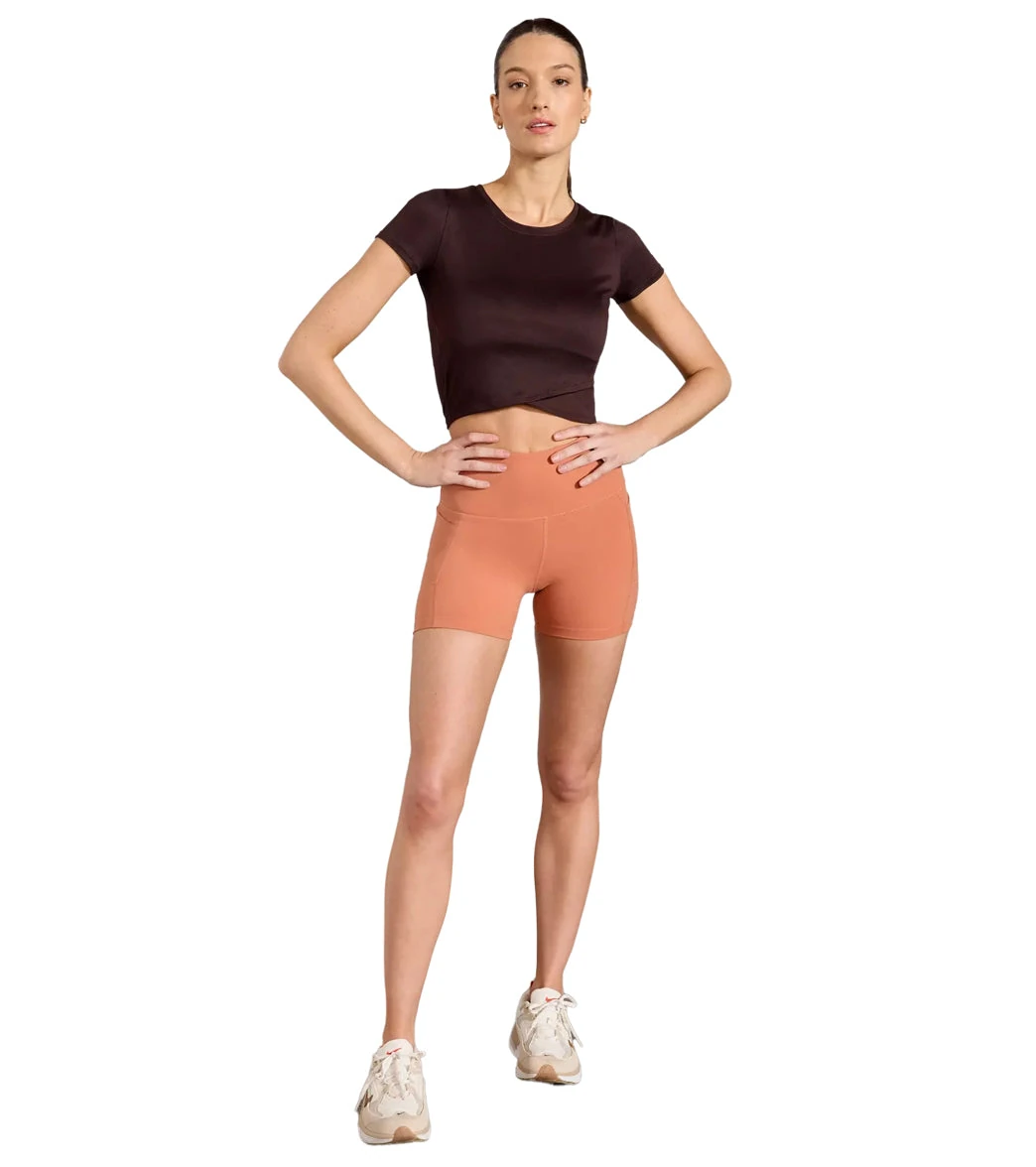MPG Sport Velocity High-Rise Side Pocket Short 4 Peached
